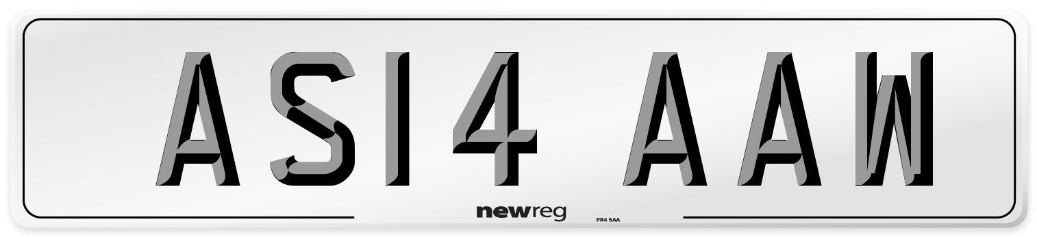 AS14 AAW Number Plate from New Reg